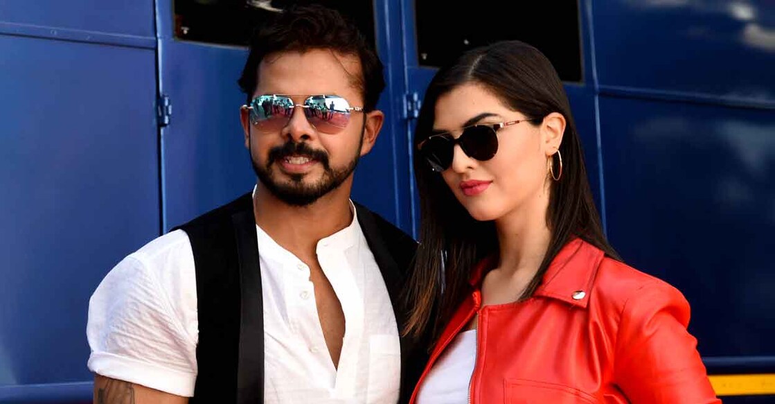 S Sreesanth with Spanish model Janira Ider. File photo: AFP/Sujit Jaiswal