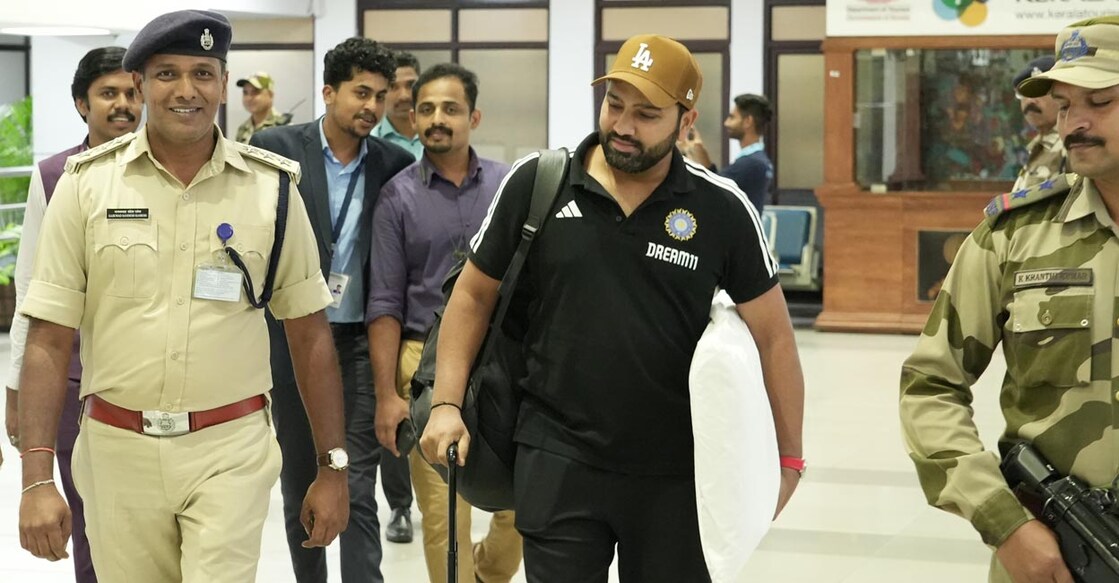  Indian captain Rohit Sharma on his arrival at the Thiruvananthapuram airport. Photo: Special Arrangement