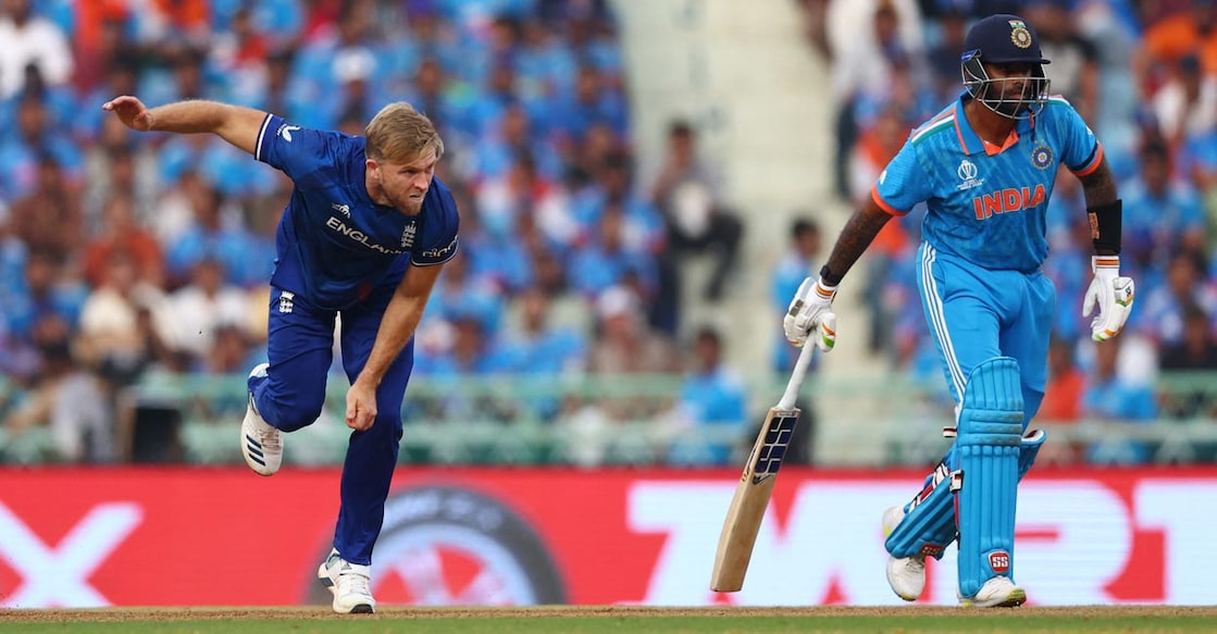England's David Willey in action against India. File photo: Andrew Boyers