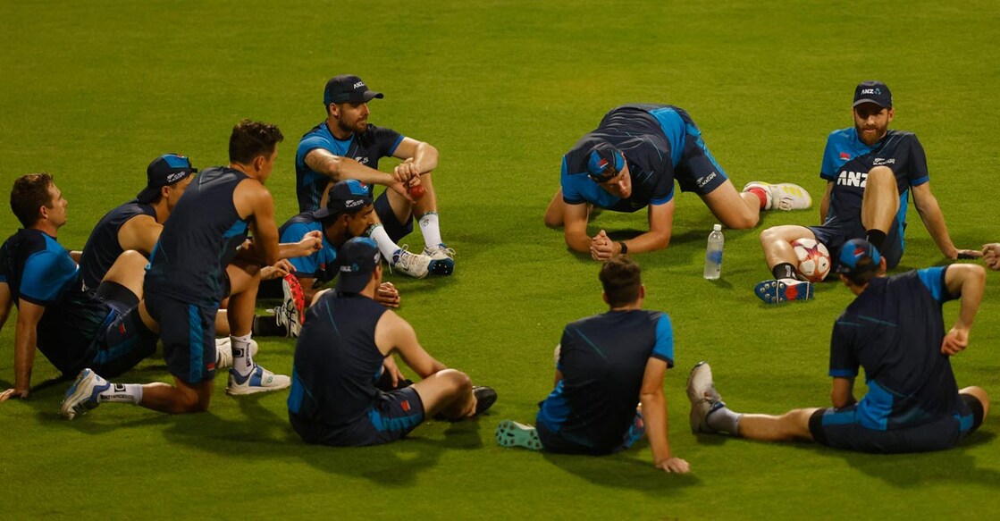 Black Caps New Zealand player at the Wankhede Stadium in Mumbai on Monday night. Photo: Reuters/Francis Mascarenhas