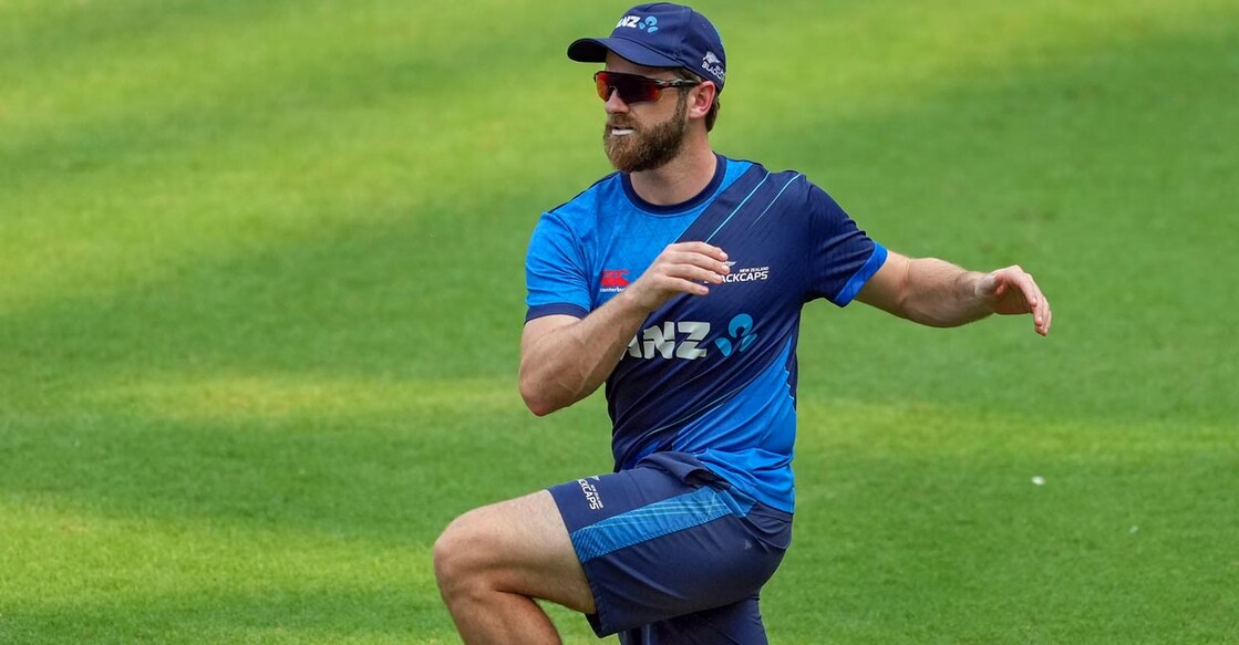 Kane Williamson during a practice session ahead of the semifinals. Photo: PTI/Kunal Patil