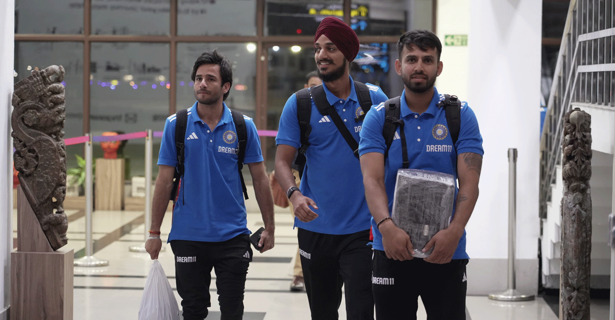 india-players-arrival-tvm Indian players arrive in Thiruvananthapuram on Friday. Photo: KCA
