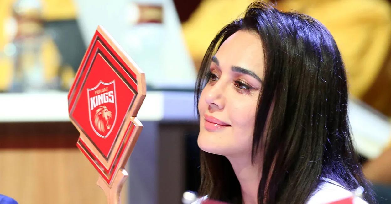 Punjab Kings co-owner Preity Zinta during the auction. File photo: IANS/IPL 