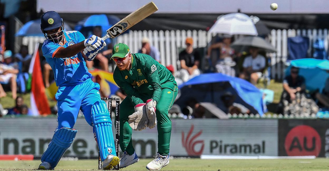 Sanju Samson Sanju Samson en route to his maiden international hundred. Photo: AFP/Rodger Bosch