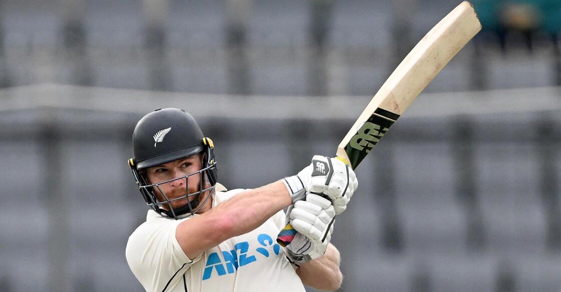 Glenn Phillips plays a shot. Photo: AFP/Munir Uz Zaman