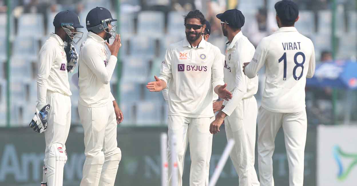Ravindra Jadeja Ravindra Jadeja, centre, was the wrecker-in-chief. Photo: Twitter@BCCI