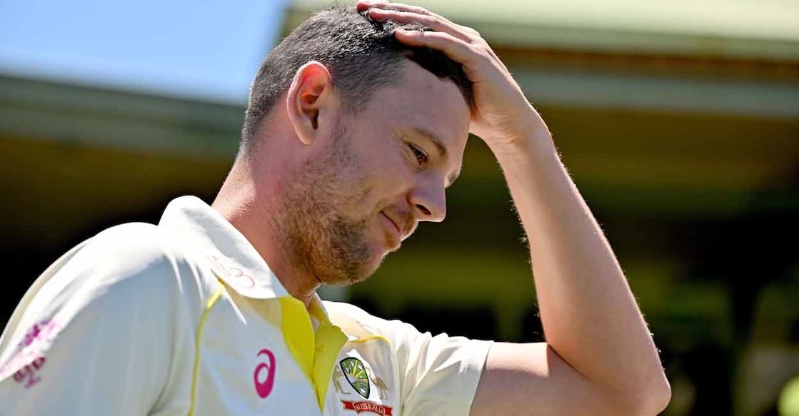 Josh Hazlewood is racing against time to be fit for the second Test. File photo: AFP/Saeed Khan