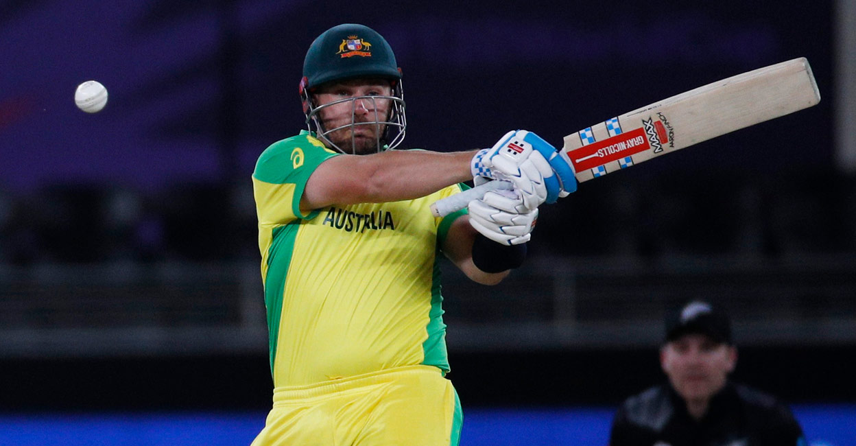 Cricket - ICC Men's T20 World Cup Final - New Zealand v Australia- Dubai International Cricket Stadium, Dubai, United Arab Emirates - November 14, 2021 Australia's Aaron Finch in action REUTERS/Hamad I Mohammed
