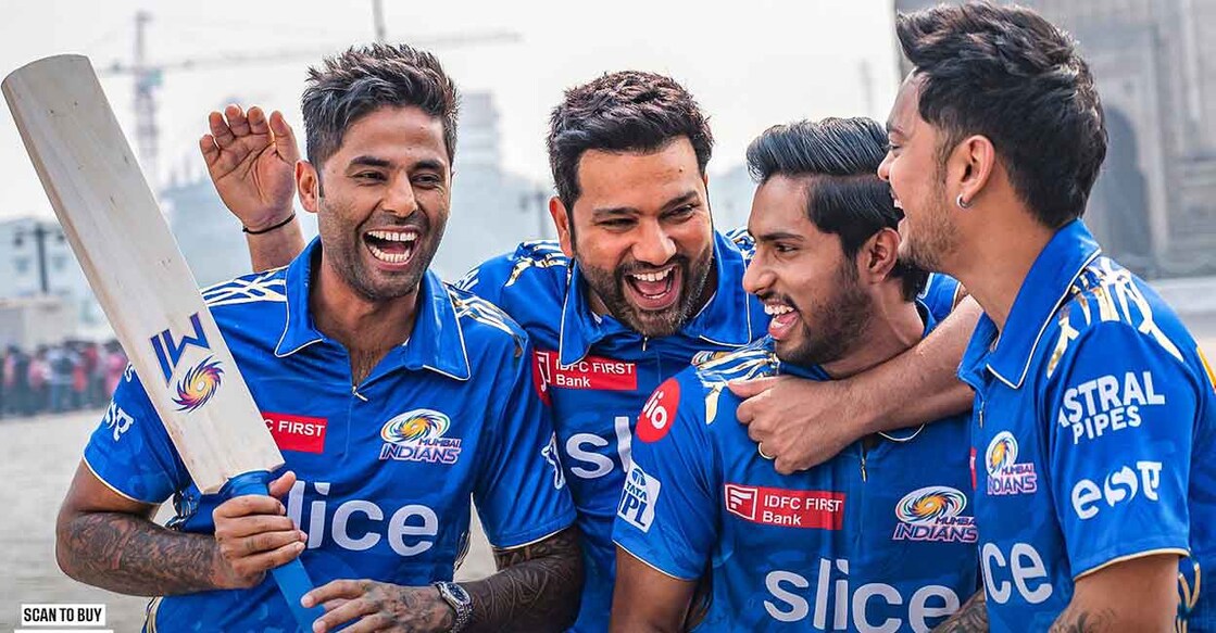 The official collection (match and training jersey) will be available for sale from Friday exclusively on MI Shop for the first seven days from launch. Photo: Twitter@mipaltan