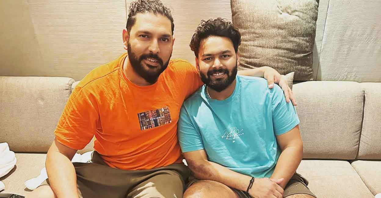 Yuvraj Singh with Rishabh Pant. Photo: IANS