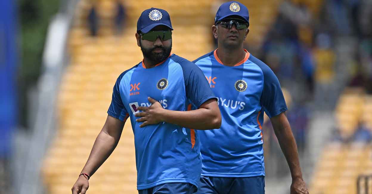 Rohit Sharma and Rahul Dravid need to get the playing XI right. File photo: AFP/Arun Sankar