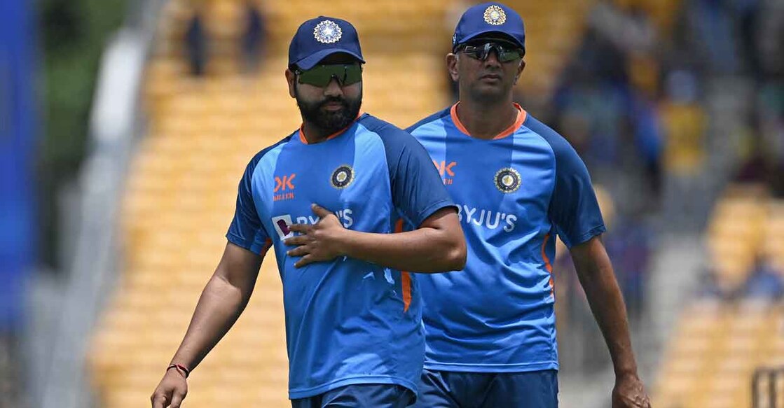 Rohit Sharma and Rahul Dravid Rohit Sharma and Rahul Dravid need to get the playing XI right. File photo: AFP/Arun Sankar