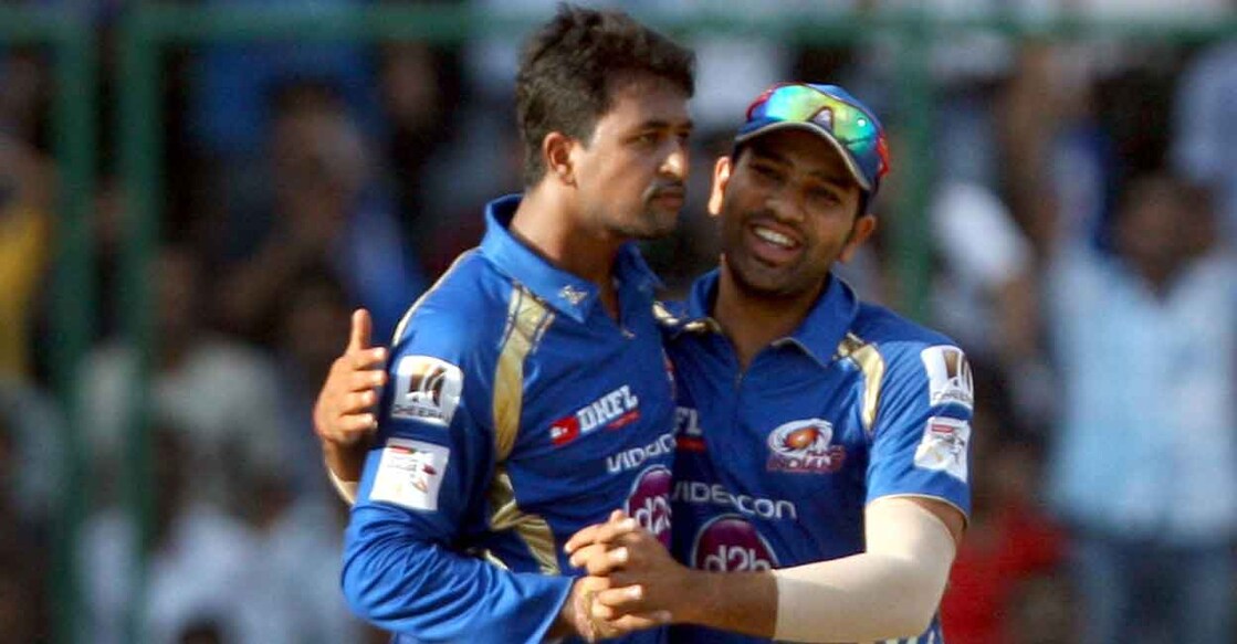 Pragyan Ojha, left, and Rohit Sharma were teammates at both Deccan Chargers and Mumbai Indians in the IPL. File photo: IANS