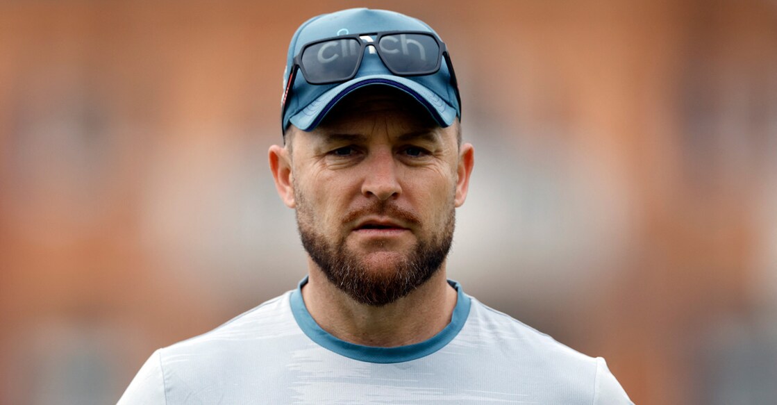 England's coach Brendon McCullum during practice. Photo: Reuters/Peter Cziborra