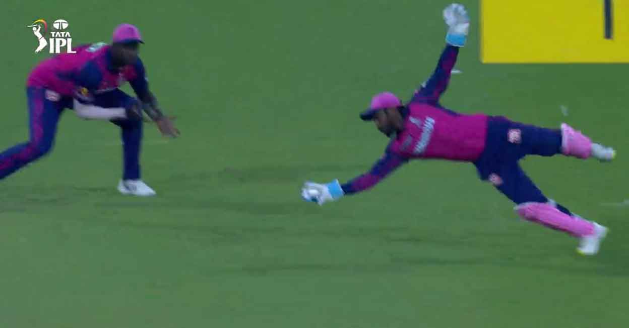 IPL 2023: Sanju pulls off stunning catch after falling for duck | Video ...