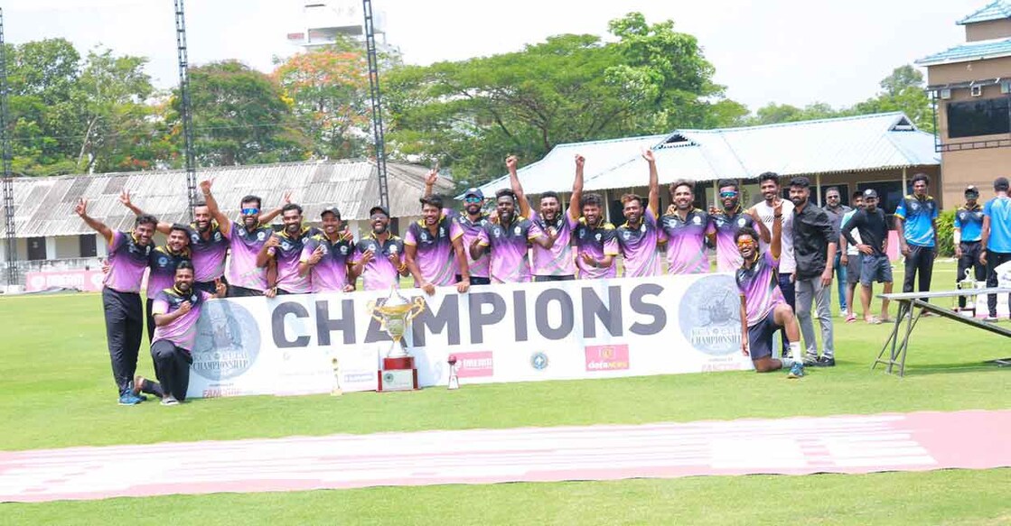  AG's Office Recreation Club players pose with the trophy. Photo: Special Arrangement