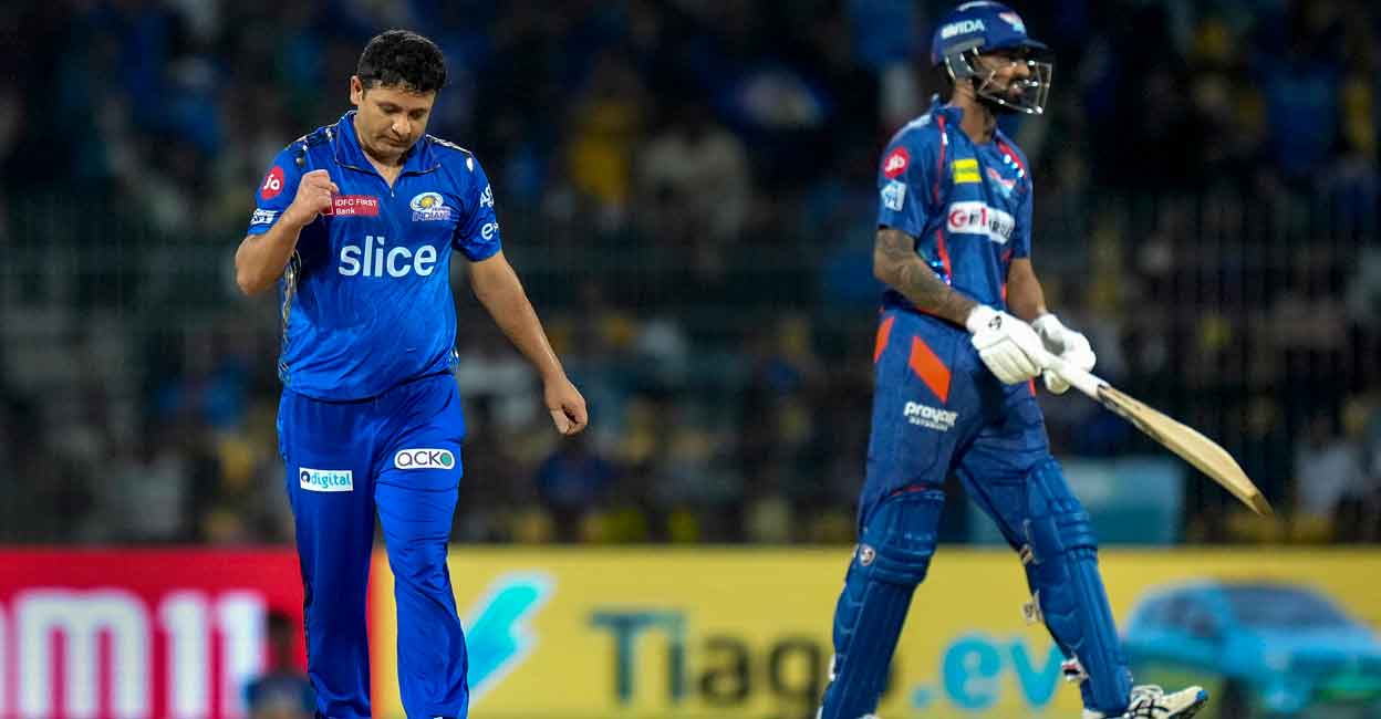 LSG skipper Krunal Pandya's dismissal triggered a collapse. Photo: PTI/R Senthil Kumar