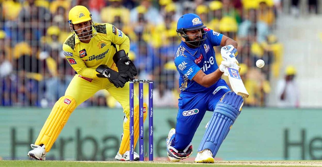 This attempted lap shot by Rohit Sharma ended in Ravindra Jadeja's hands. Photo: PTI/R Senthil Kumar