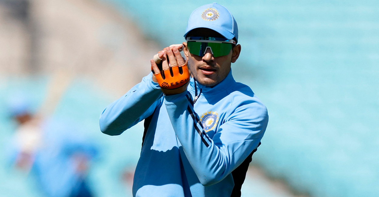 India's Shubman Gill during practice. Photo: Reuters/Peter Cziborra
