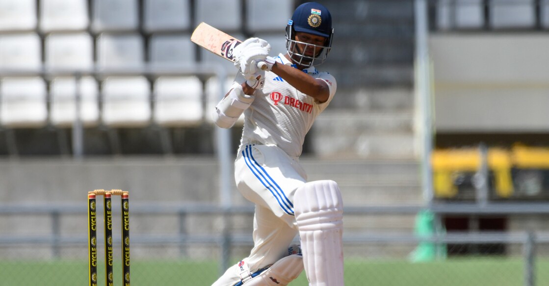 Yashasvi Jaiswal became the first Indian batsman to score a ton on debut outside Asia in over 21 years. Photo: AFP/Randy Brooks