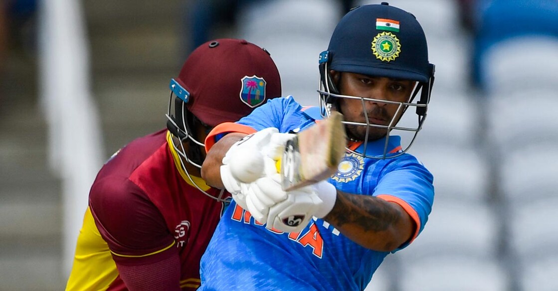 Ishan Kishan was in his element in the three-match series. Photo: AFP/Randy Brooks