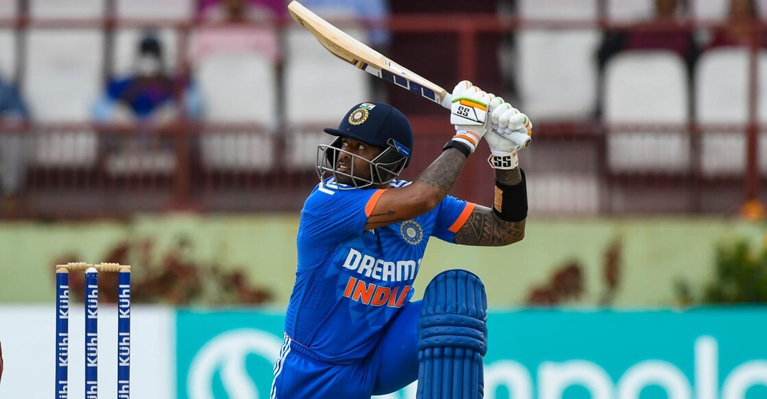 Suryakumar Yadav played a blinder in the third T20I against the West Indies. Photo: AFP/Randy Brooks