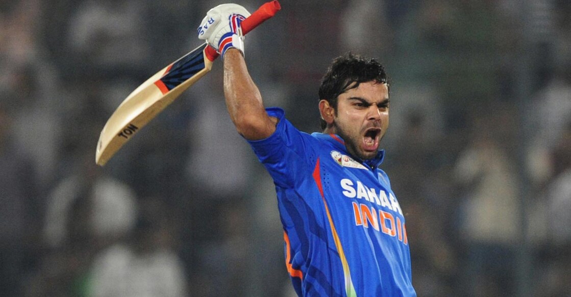 Virat Kohli is pumped up after scoring a hundred against Pakistan in Asia Cup 2012. File photo: AFP/Munir Uz Zaman