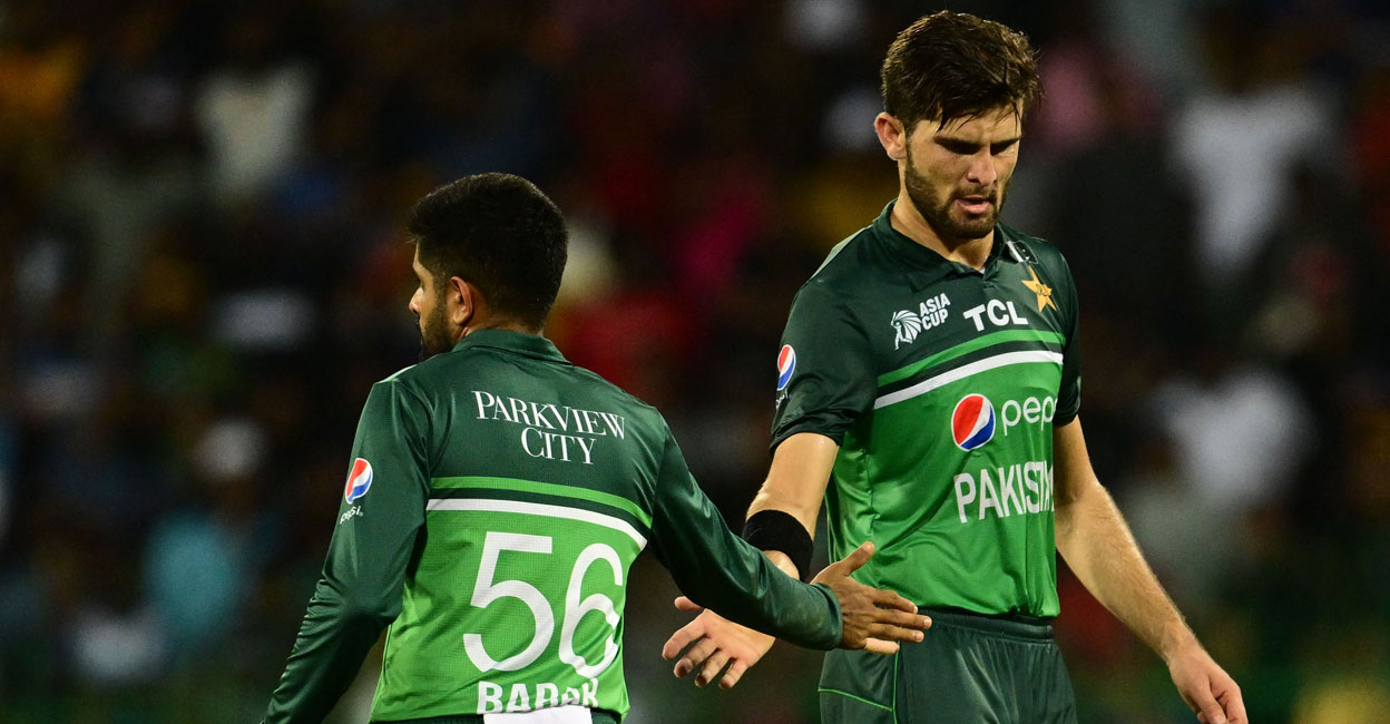 Babar Azam and Shaheen Afridi. Photo: AFP