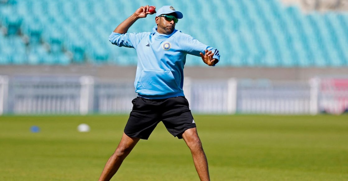 Ravichandran Ashwin during practice. Photo: Reuters/Peter Cziborra