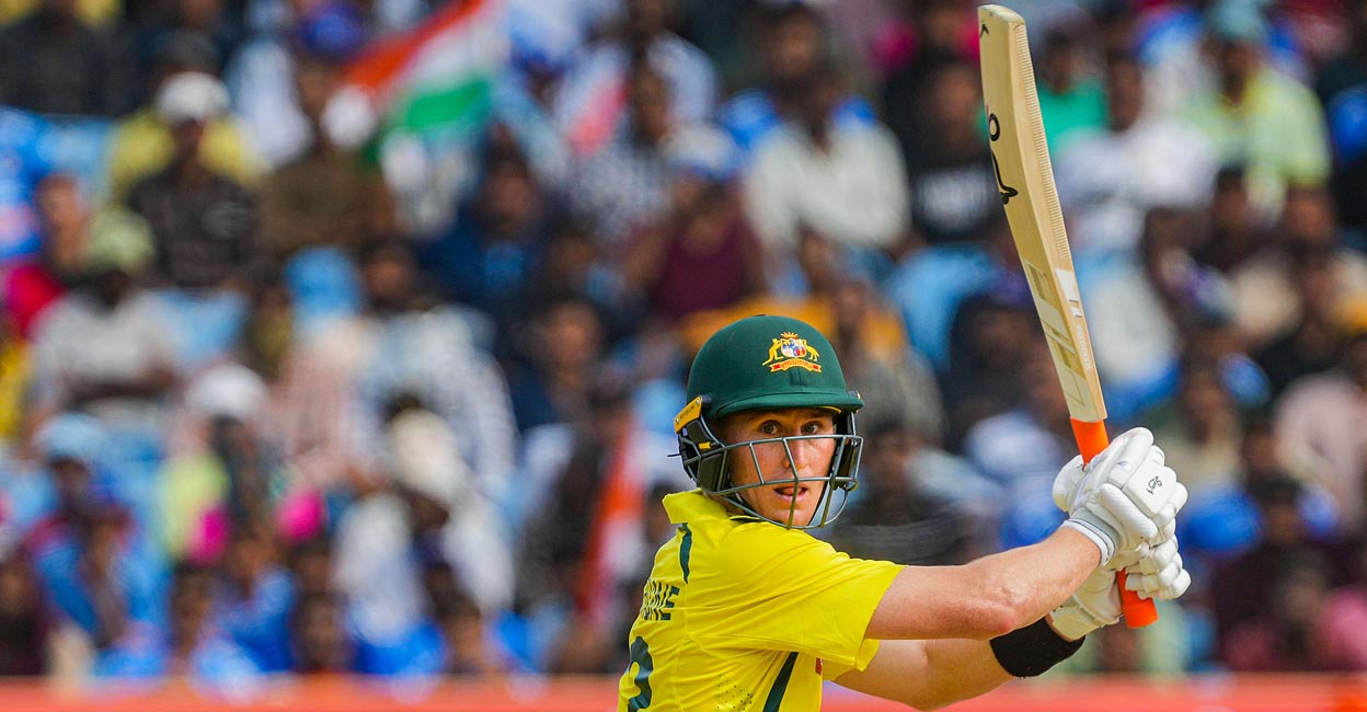 Marnus Labuschagne plays a shot. Photo: PTI/Shashank Parade
