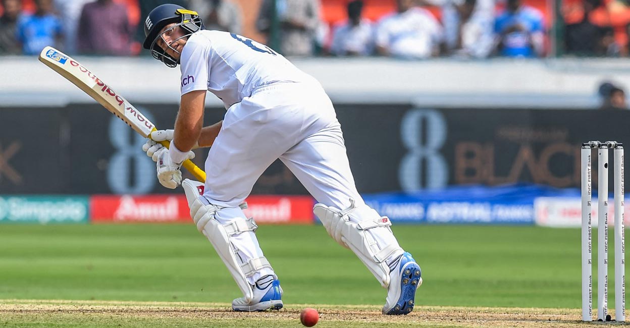 Joe Root made 29 in the first innings. Photo: AFP/Noah Seelam
