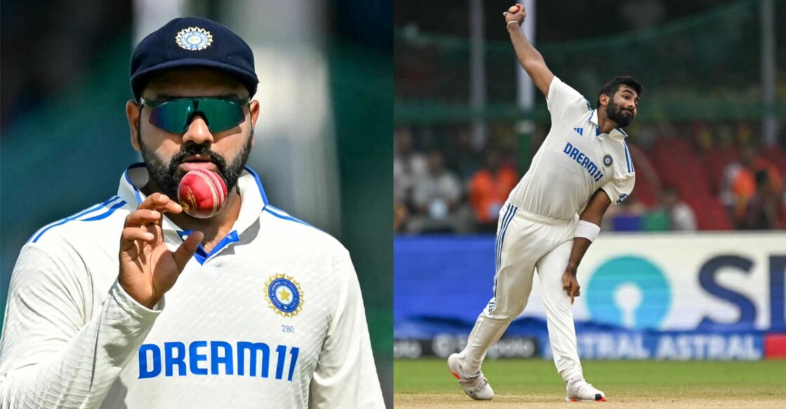 Bumrah, right, is likely to captain India in one of the Tests Down Under in Rohit's absence. Photos: AFP/Money Sharma 