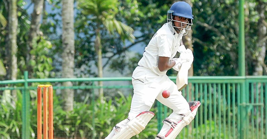Kerala's Shoun Roger plays a shot against Uttarakhand. Photo: KCA
