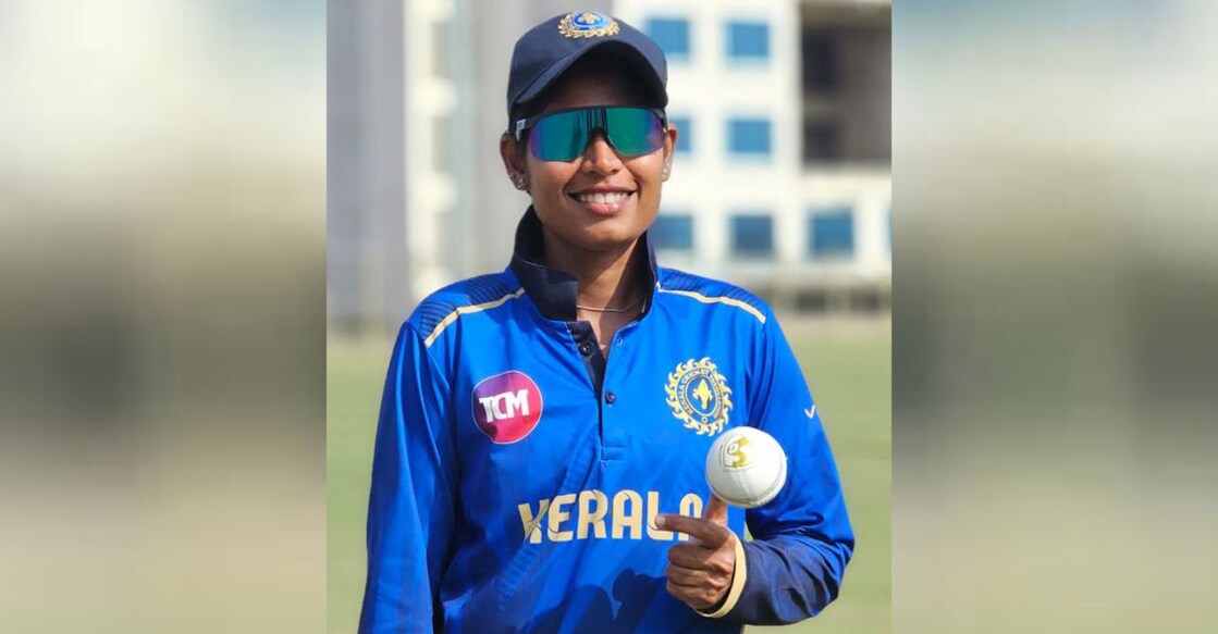 Vinaya poses after Kerala's 10-wicket win over Sikkim. Photo: KCA