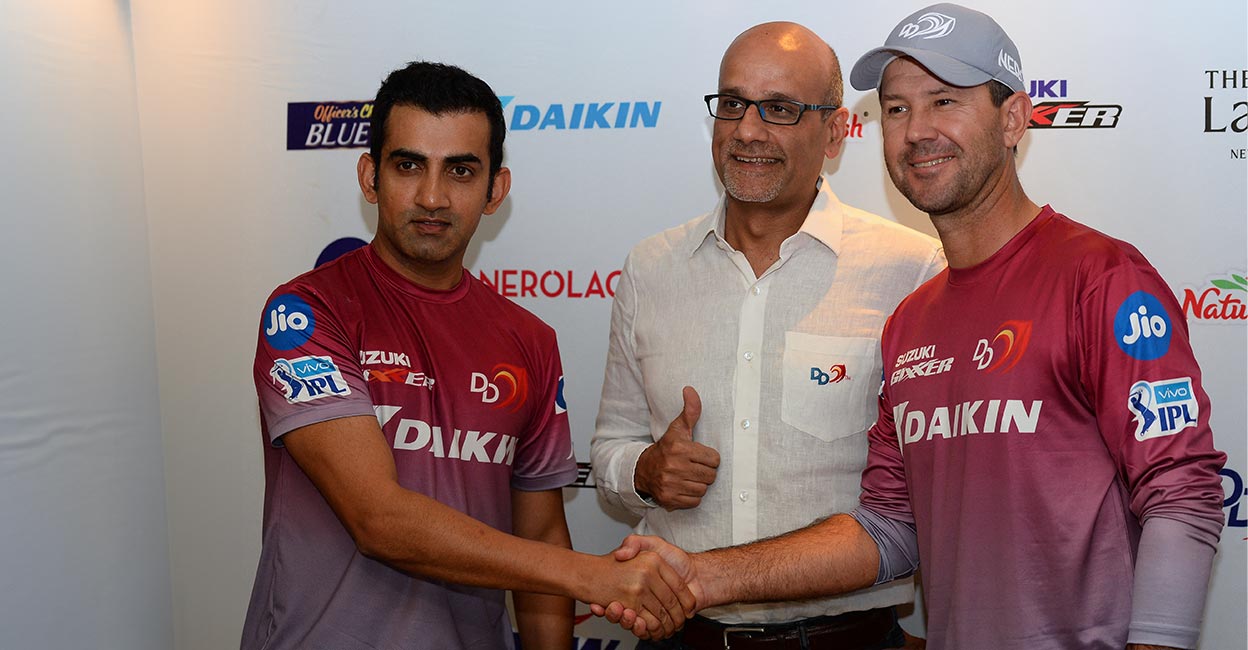 Gambhir and Ponting were together at Delhi Capitals as captain and coach. File photo:   AFP/Sajjad Hussain