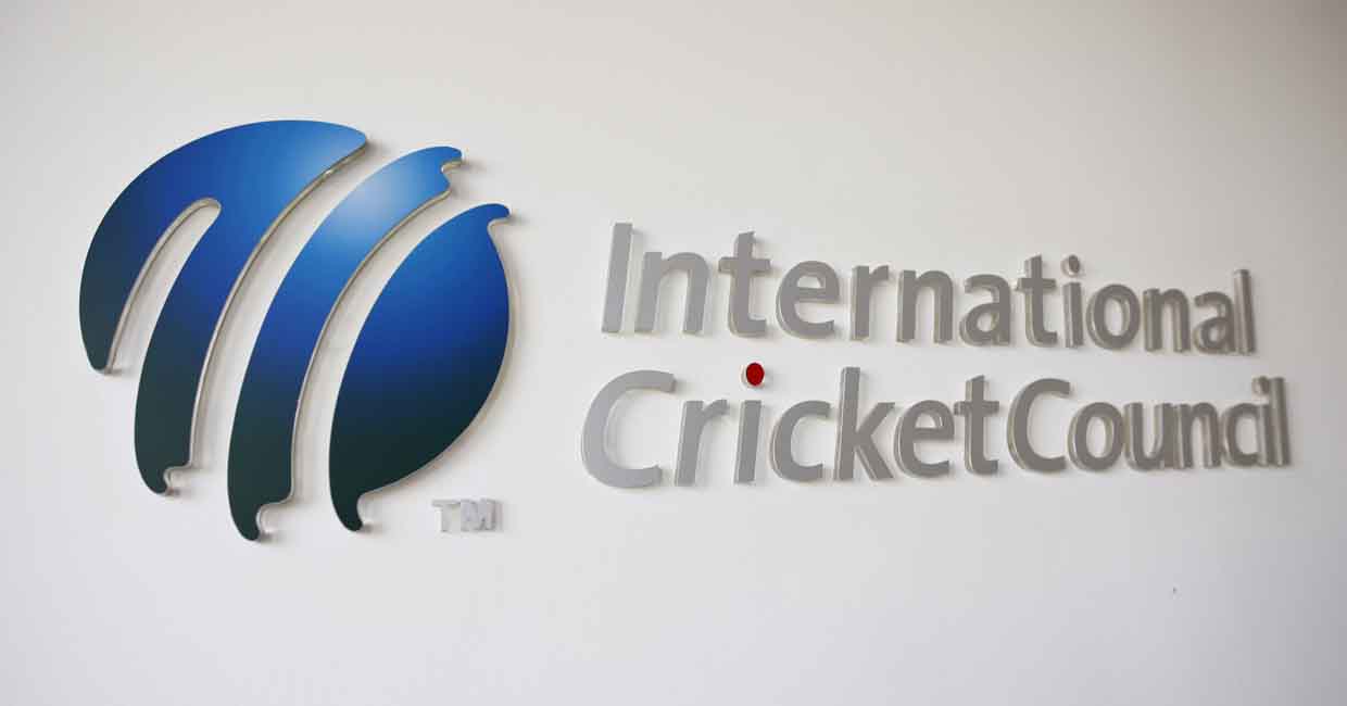 The International Cricket Council (ICC) logo at the ICC headquarters in Dubai, October 31, 2010.   REUTERS/Nikhil Monteiro/ File Photo
