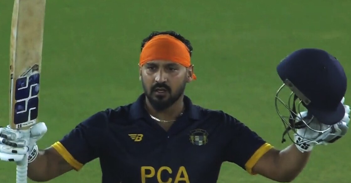 anmolpreet-singh-punjab Anmolpreet Singh celebrates his century for Punjab.