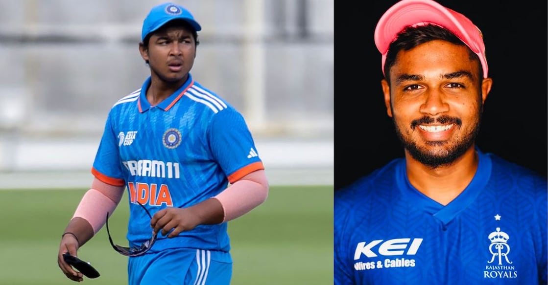 Vaibhav Suryavanshi (left) and Sanju Samson. Photos: AFP/Facebook