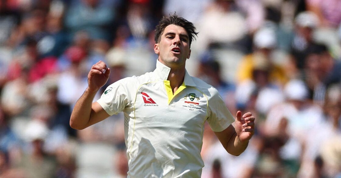 Australia's Pat Cummins reacts after bowling. Photo: Reuters. 