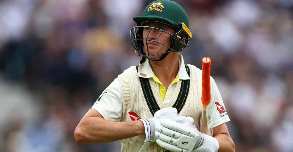 Australia's Marnus Labuschagne walks after losing his wicket, caught by England's Zak Crawley off the bowling of Mark Wood. File Photo: Action Images via Reuters/Andrew Boyers