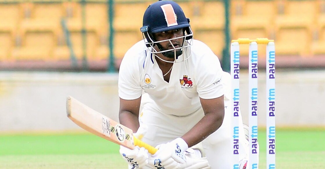 Sarfaraz Khan's long wait for a Test debut could on Thursday. File photo: IANS/Dhananjay Yadav