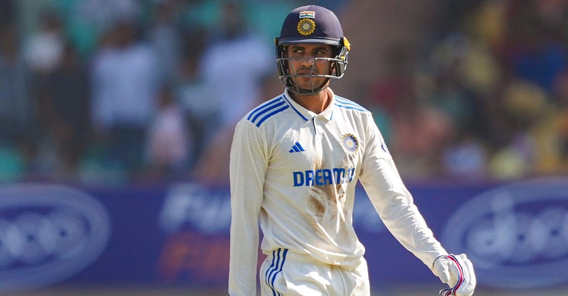 Shubman Gill walks off the field after his dismissal. Photo: PTI /Kunal Patil
