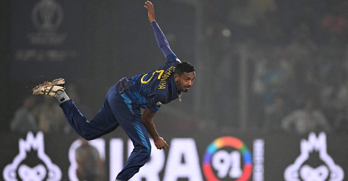  Dushmantha Chameera can generate lively pace. File photo: AFP/Sajjad Hussain