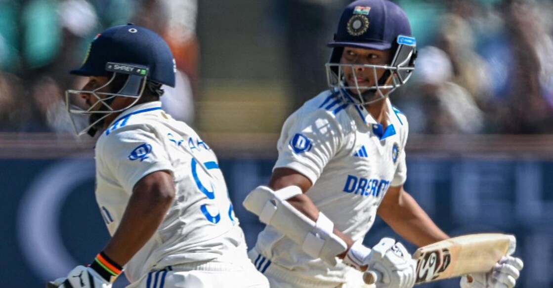 Sarfaraz Khan and Yashasvi Jaiswal's running between the wickets left a lot to desired in the Rajkot Test. File photo: AFP/Punit Paraanjpe  