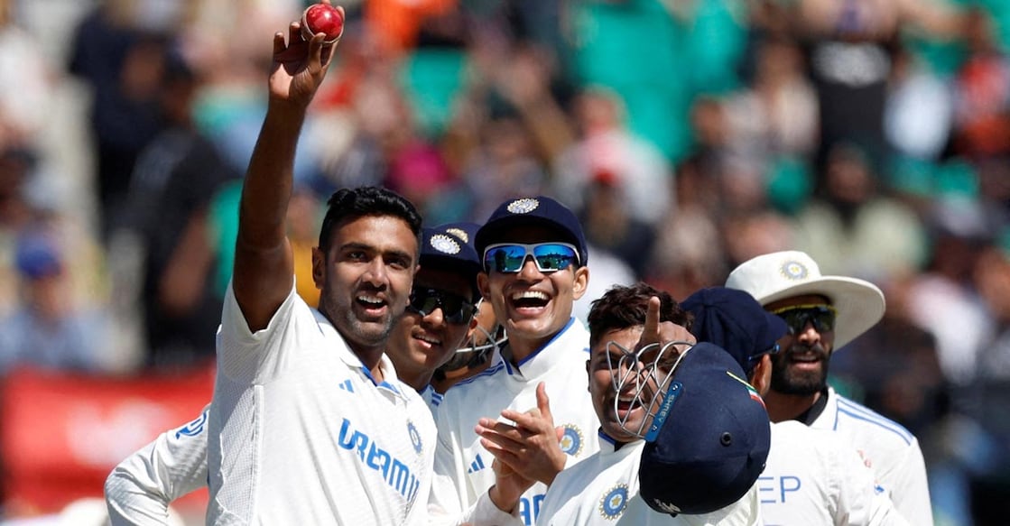 R Ashwin acknowledges the fans after his five-wicket-haul in the Dharamsala Test. File photo: Reuters/Adnan Abidi