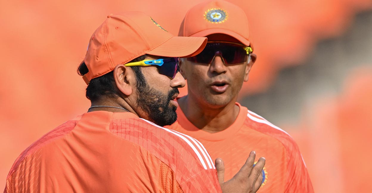 Rohit Sharma and Rahaul Dravid could not end India's long wait for an ICC title. File photo: AFP/Punit Paranjpe