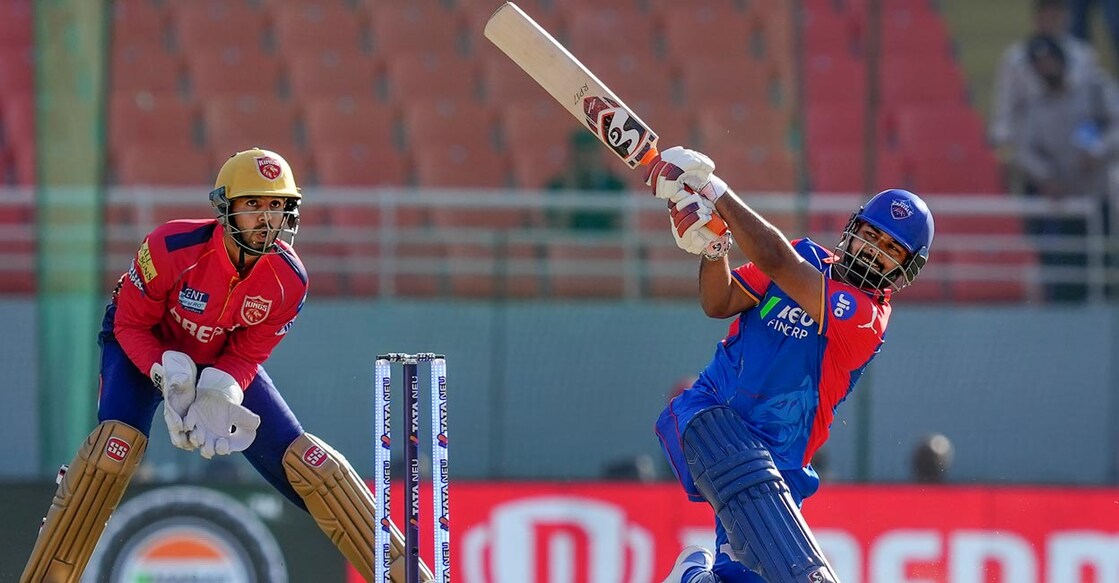Rishabh Pant plays a shot. Photo: PTI/Arun Sharma