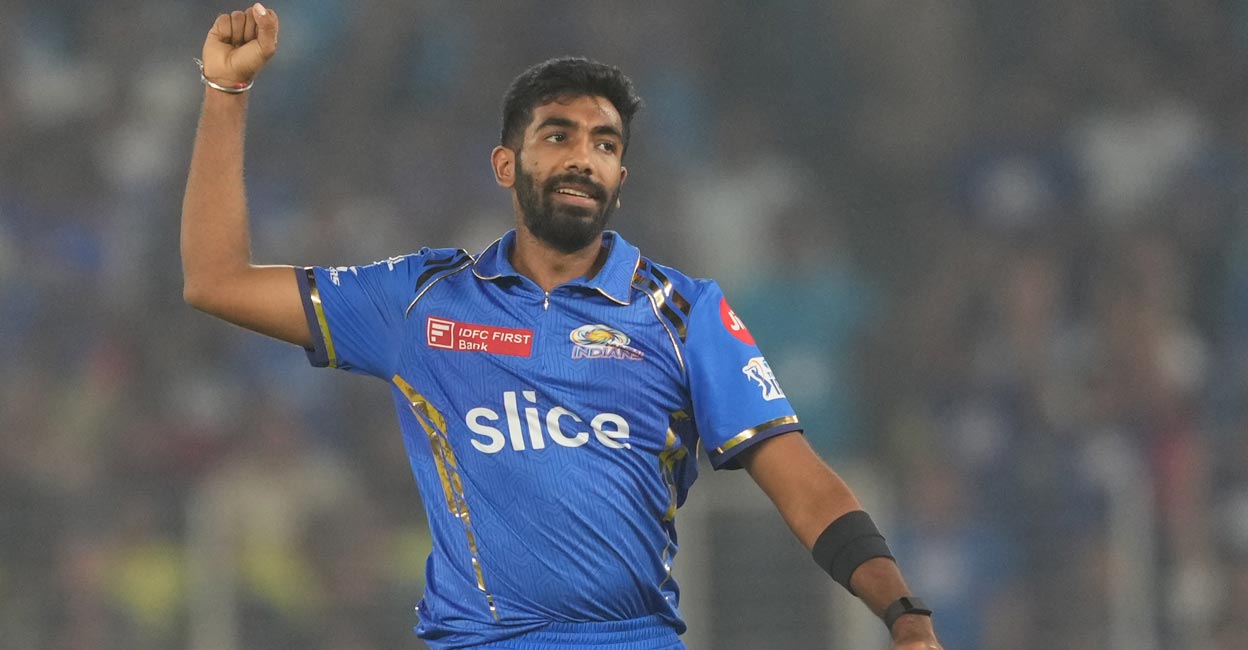 Jasprit Bumrah bowled only one over in the powerplay against Sunrisers Hyderabad. File photo: PTI/Kunal Patil