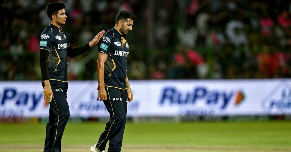 It was a tough night for GT captain Shubman Gill and Mohit Sharma. File photo: AFP/Arun Sankar