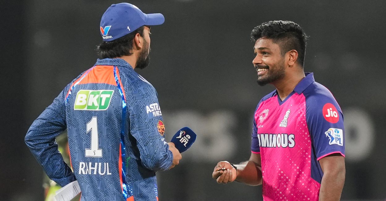 Rahul & Sanju Rival captains K L Rahul and Sanju Samson ahead of the toss. Photo: PTI/Atul Yadav